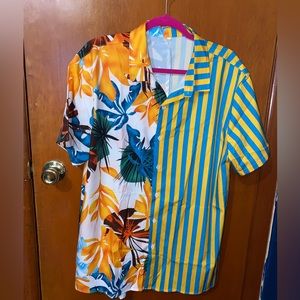 Male printed button down shirt